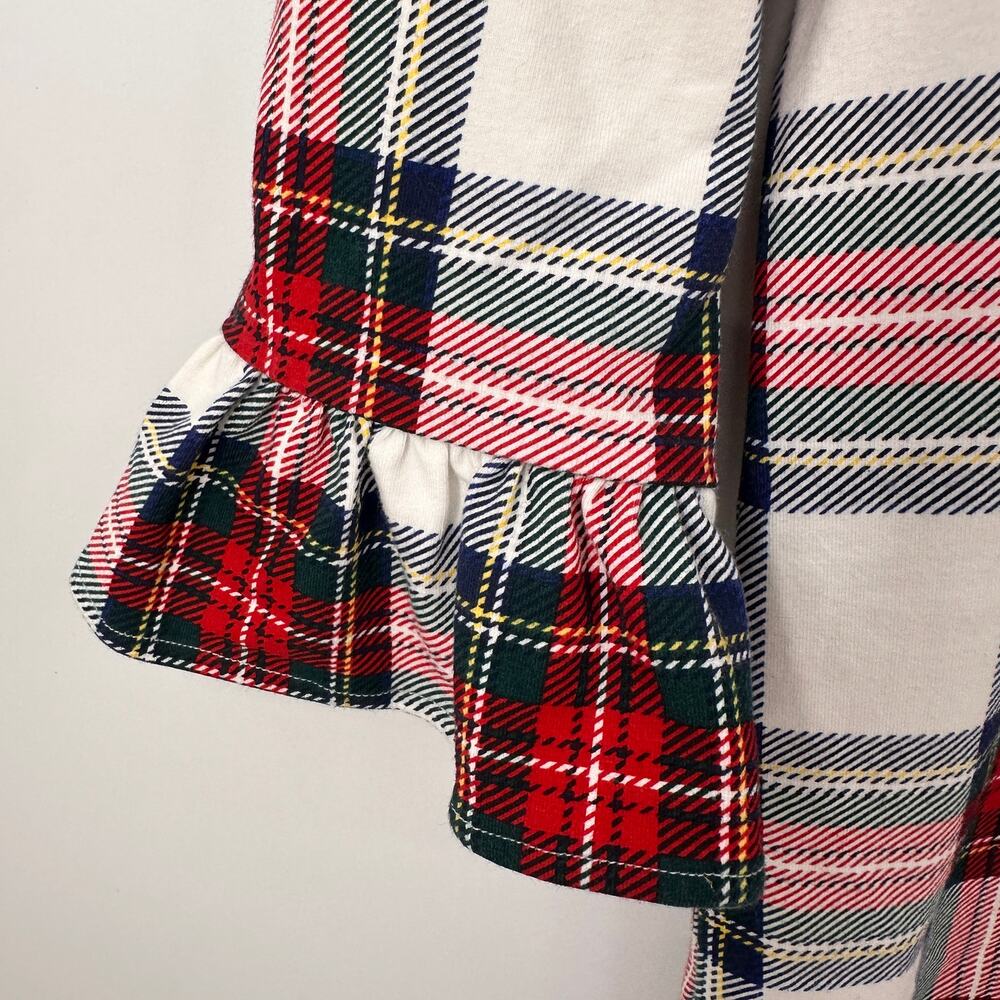 VINEYARD VINES Girl's Plaid Bell Sleeve Ruffle Holiday Christams Dress // S 7-8 - Picture 4 of 12